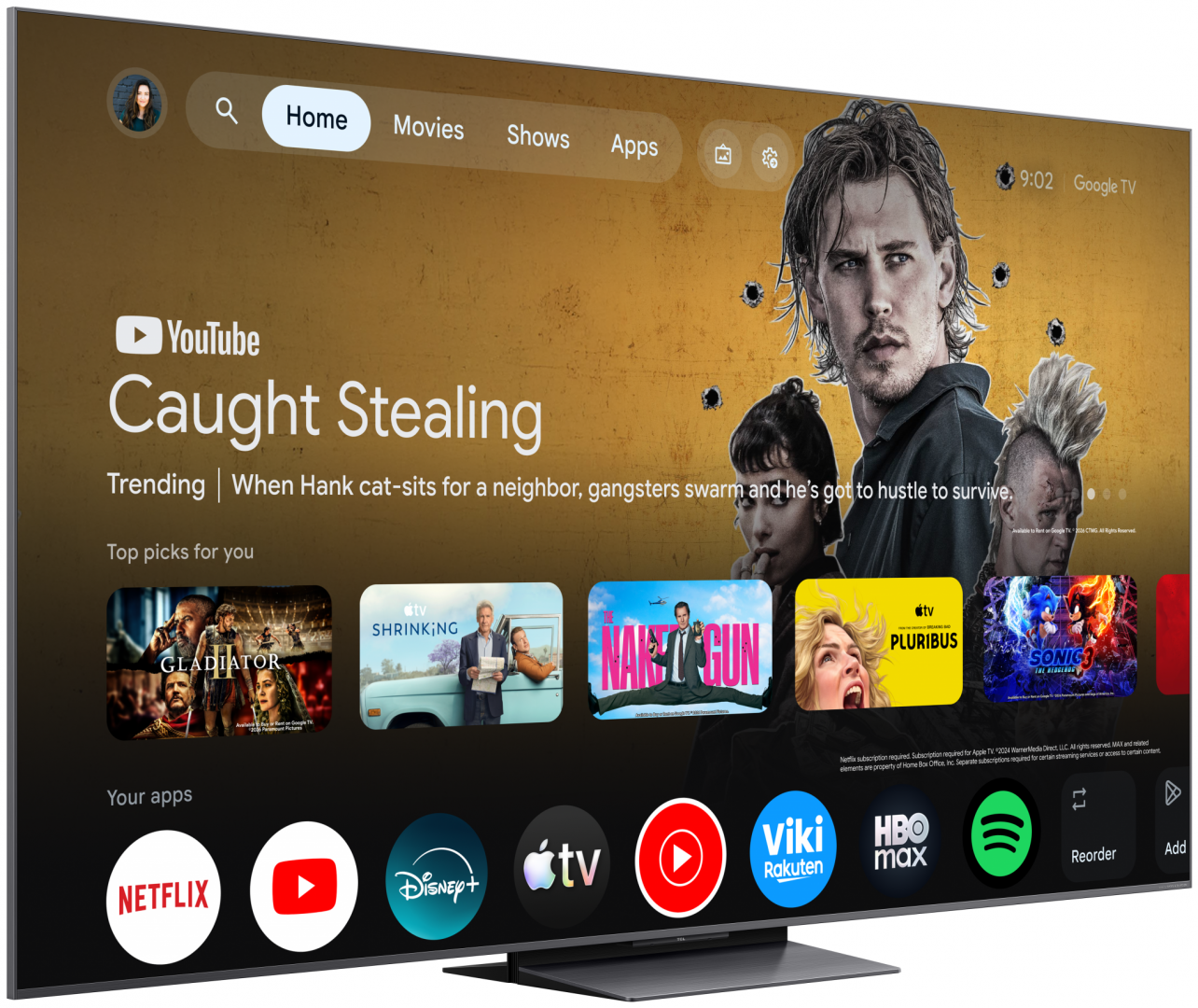 TCL Televizor SQD-MiniLed, 164 cm, Smart Google TV, 4K Ultra HD, 144Hz, Bang & Olufsen, Clasa, 65C8L - imagine 2