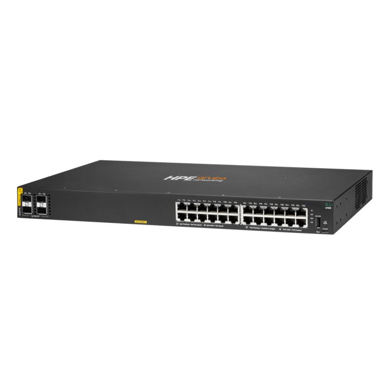 ARUBA NETWORKS HPE Aruba Networking CX 6100 24G Class4 PoE 4SFP+ 370W Switch, JL677A