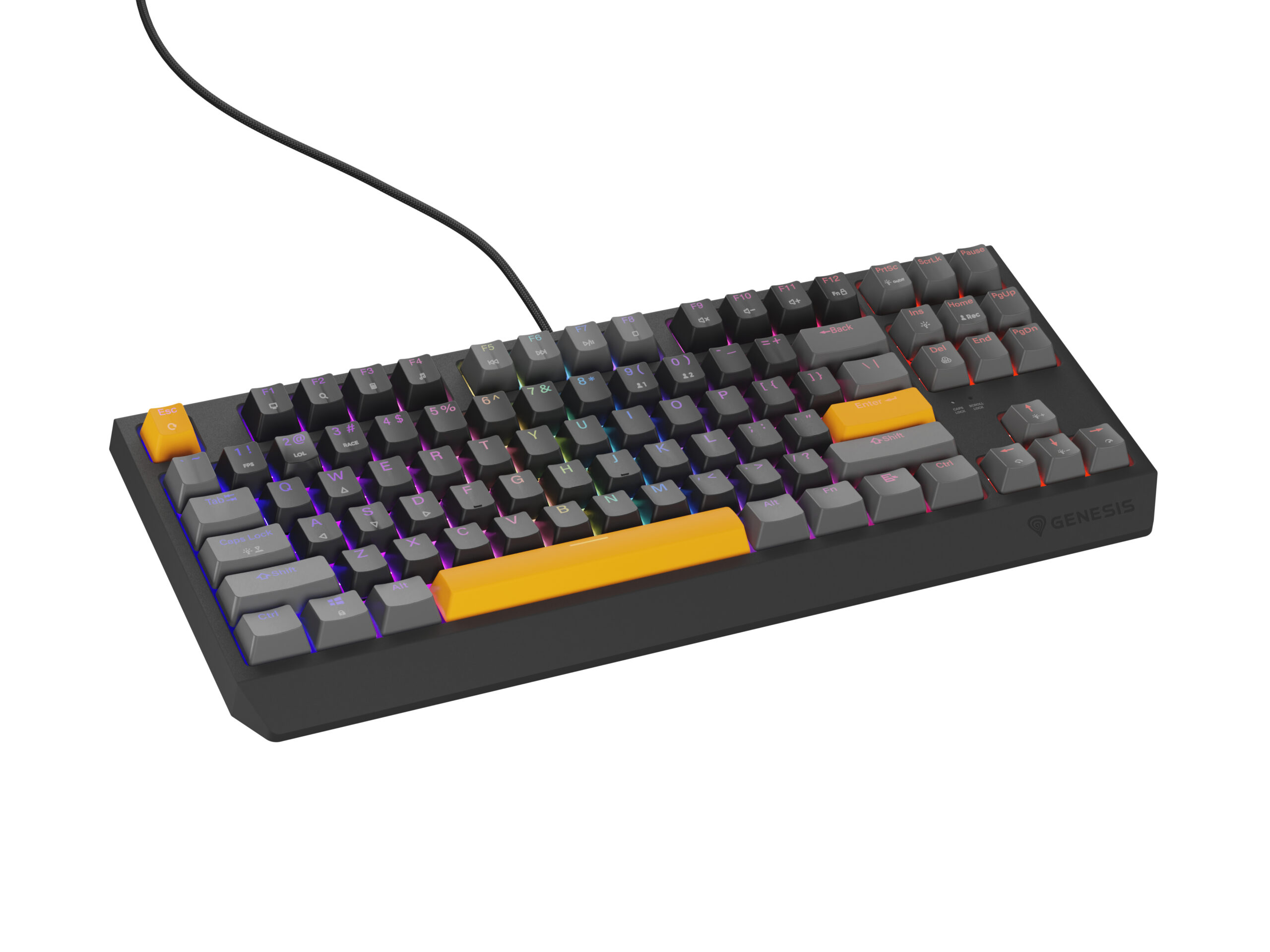 Genesis Tastatura Thor 230 TKL Anchor Gray Positive RGB Outemu Red, NKG-2081 - imagine 4