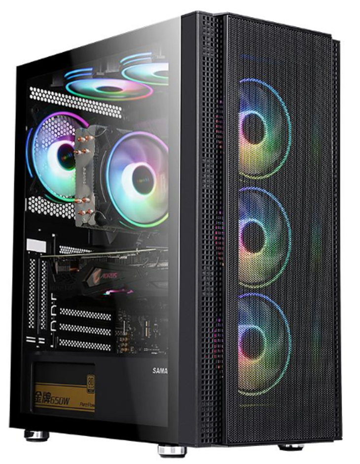 SERIOUX Carcasa gaming Quantum, fara sursa, tip middle tower, capac superior cu filtru, SRXC-QUANTUM