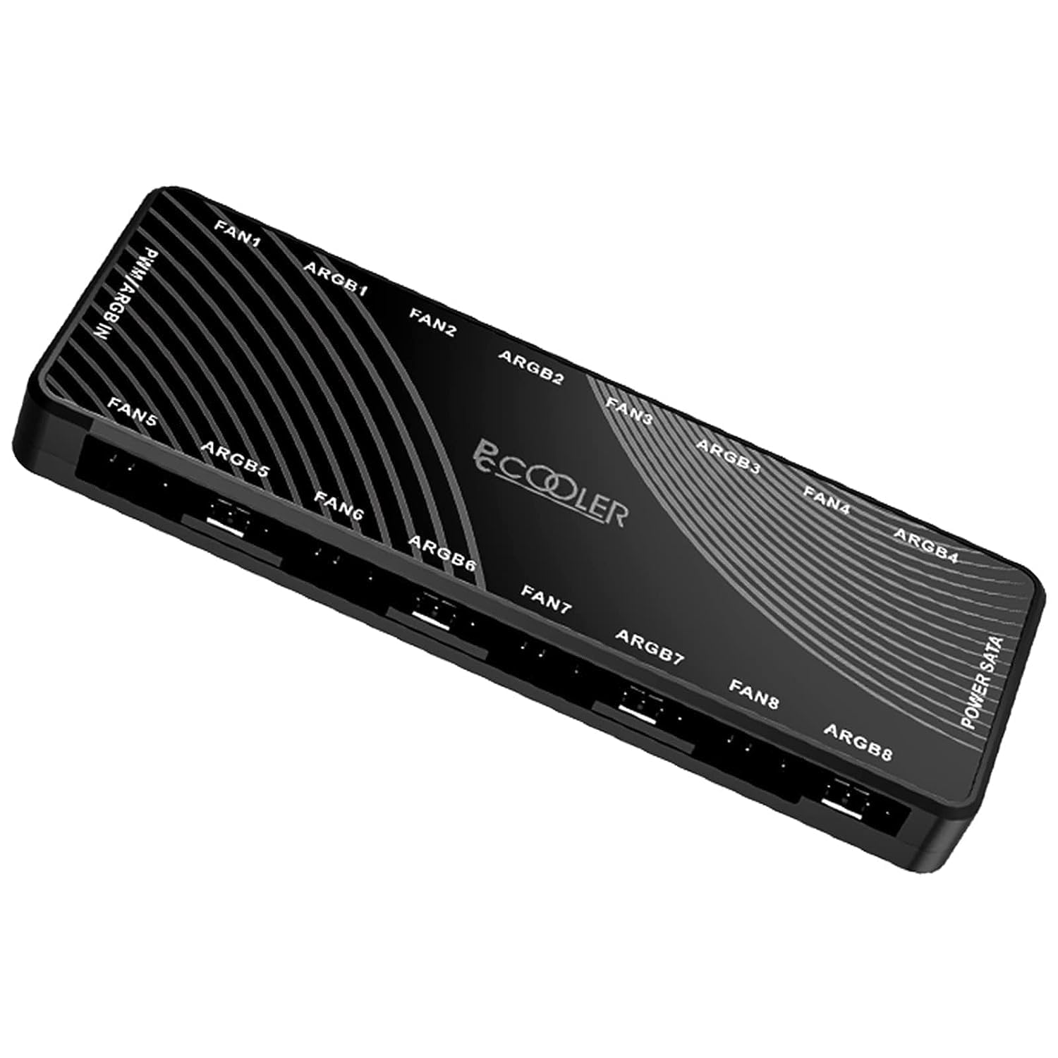 PCCOOLER Fan HUB, 8 port x 4pin PWM 8 port x 3 pin adresabil RGB, SATA, ARGB HUB-H01