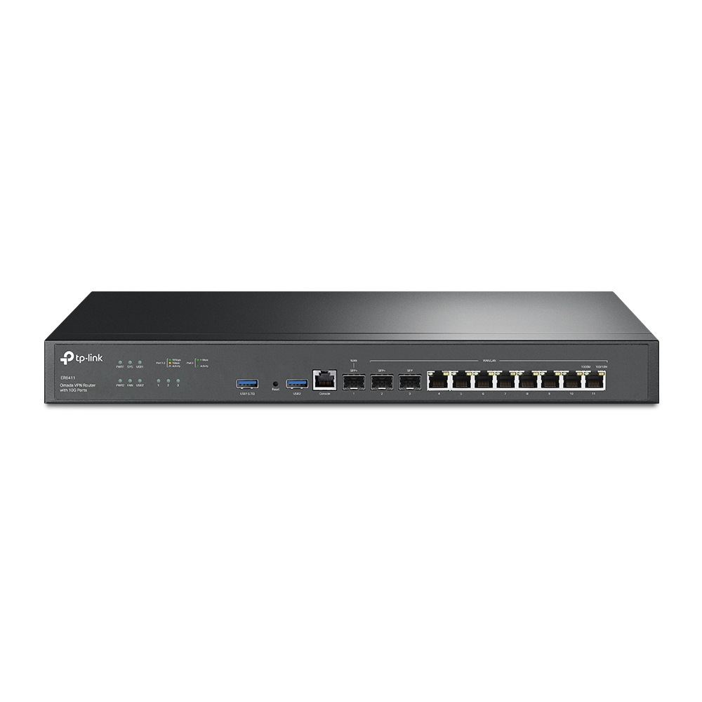 Tp-Link ROUTER wired Gigabit, 2×10GE SFP+ (1WAN,1 WAN/LAN), 1×1GE SFP WAN/LAN, 8×1GE RJ45, ER8411