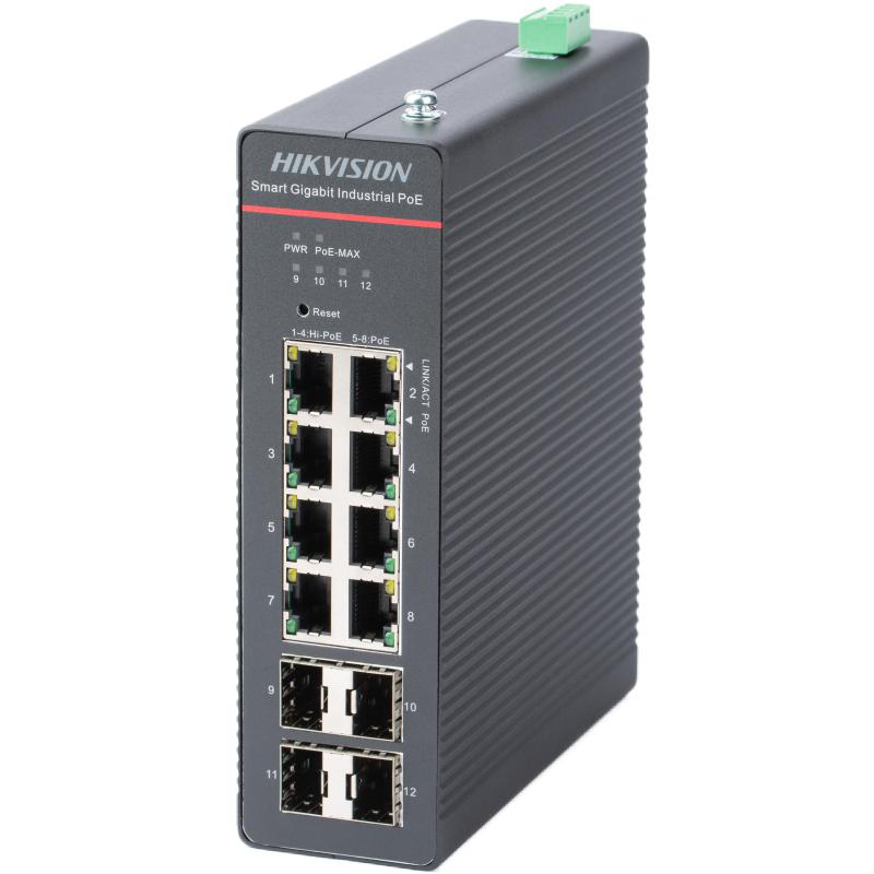 HIKVISION HK SWITCH POE 8 PORTURI SMART MANAGED 8 x Gigabit PoE RJ45 ports, DS-3T1512HP-SI-8P4F/NPU