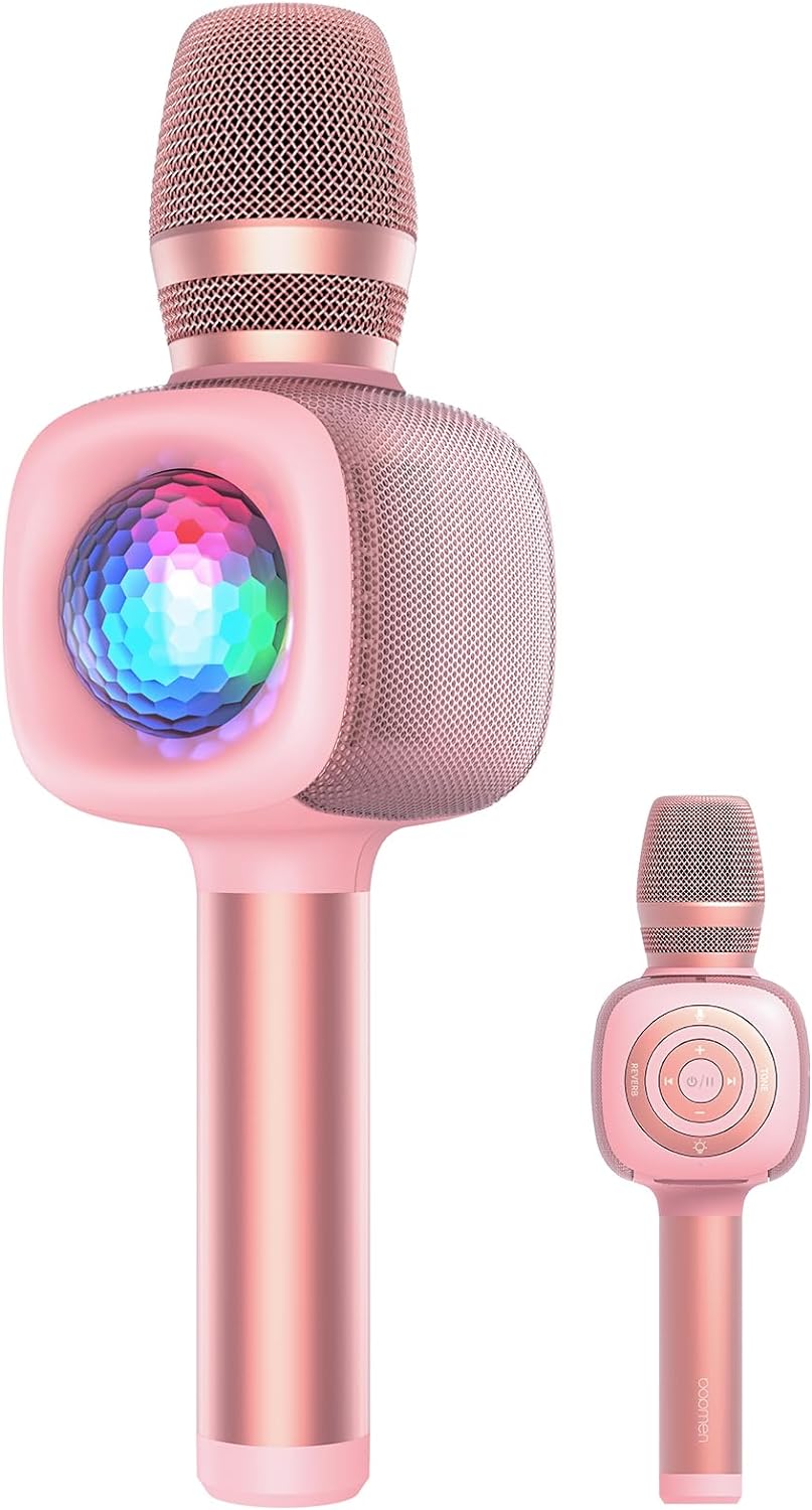 OneOdio Microfon, wireless, conectare prin Bluetooth 5.2, sensibilitate -52 dB, Bopmen-Star-10-Pink