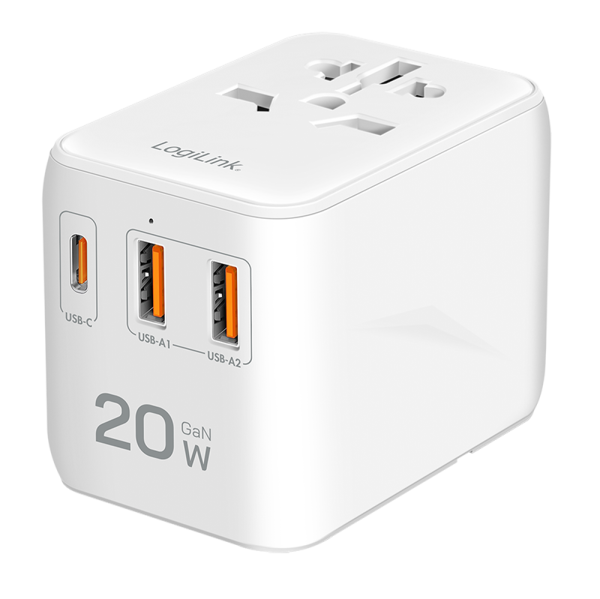 Logilink ALIMENTATOR retea 220V, universal, 1 x USB-C, 2 x USB-A, maxim 12V/1.67A, PD 20W, PA0356