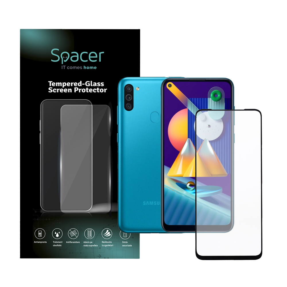 SPACER FOLIE STICLA pentru Samsung Galaxy M11, grosime 0.3mm, acoperire totala, SPPG-SM-GX-M11-TG