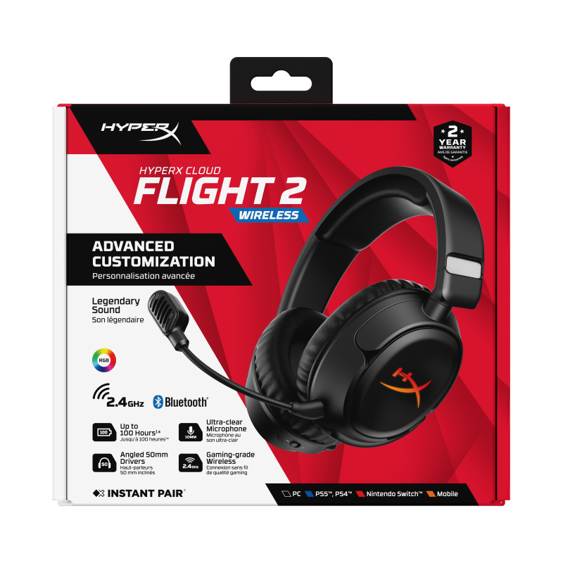 HP Casti Gaming Head-band HyperX Cloud Flight 2, Wireless, negru, B5VC4AA