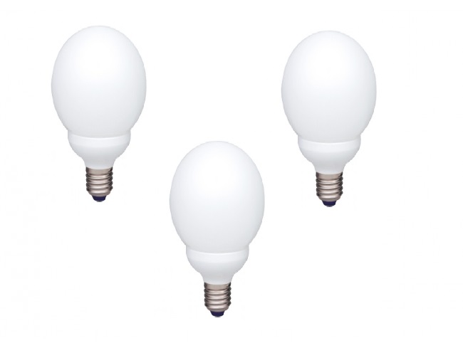 Panasonic SET 3 becuri fluorescent, soclu E27, putere 13W, forma sferic, lumina alb, EFG13E672V-3