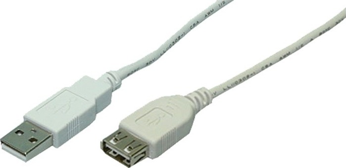 Logilink CABLU USB prelungitor, USB 2.0 (T) la USB 2.0 (M), 2m, gri, CU0010