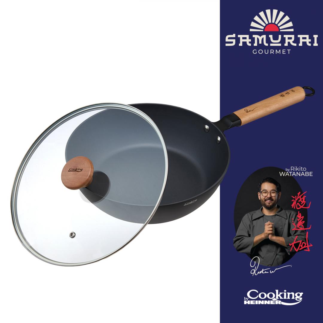 HEINNER TIGAIE WOK + CAPAC 24X7.5 CM, RIKITO WATANABE, SAMURAI GOURMET, COOKING BY, HR-SNT-WC24 - imagine 3