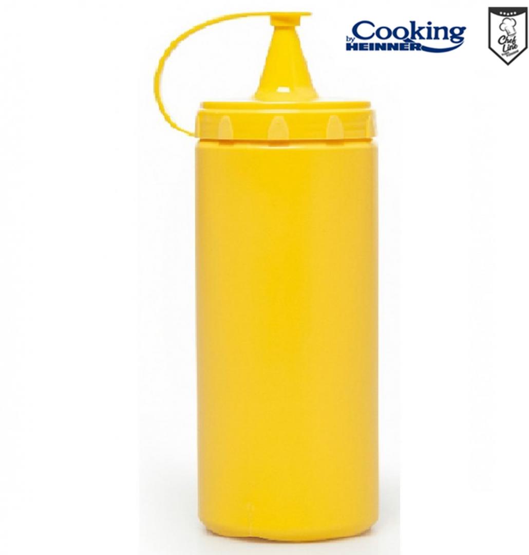 HEINNER STICLA DISPENSER PENTRU SOSURI 1000 ML, GALBEN,CHEF LINE, COOKING BY HEINNER, HR-GMP-1000G