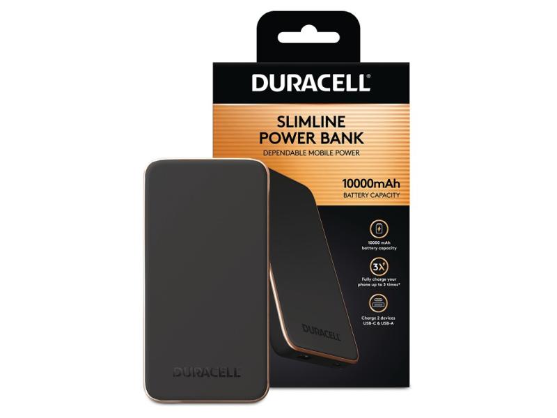 DURACELL Baterie externa Charge Plus 10000mAh, 2 porturi USB, 143.5x75x16.5mm, negru, DRPB3009A