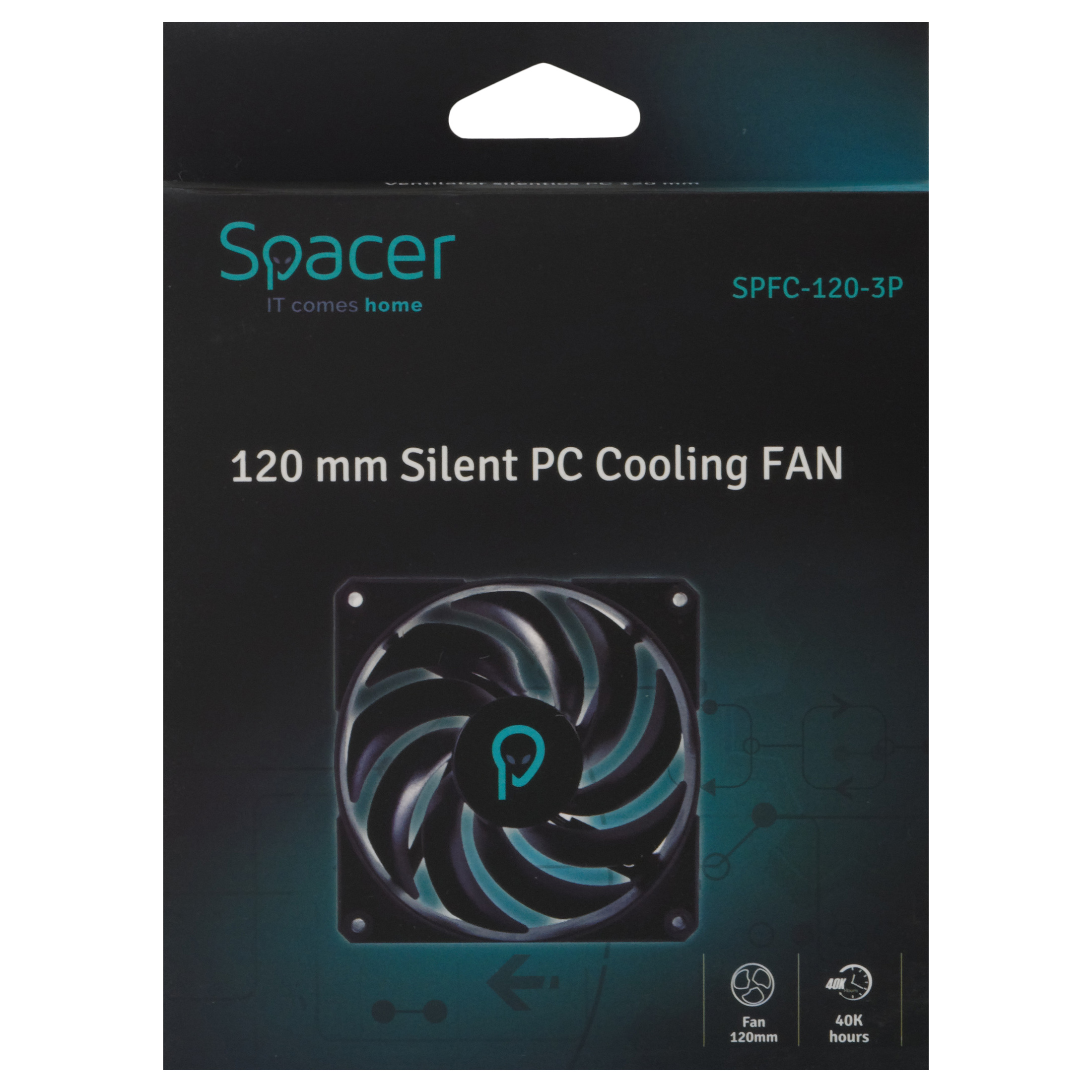 SPACER VENTILATOR PC 120x120x25 mm, Hydraulic Bearing, 45CFM, conector 3-pin, no LED, SPFC-120-3P - imagine 2