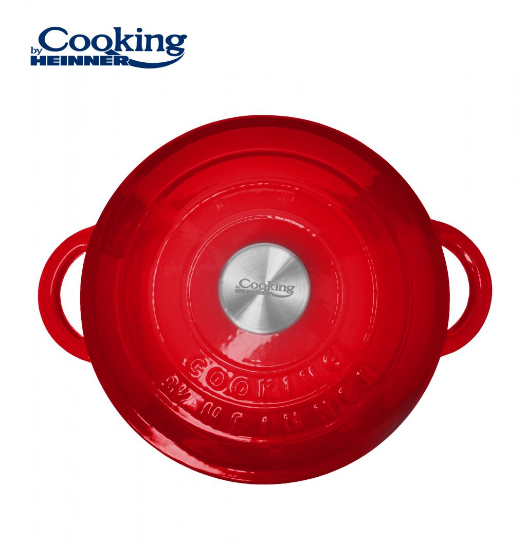 HEINNER SEMIOALA FONTA EMAILATA + CAPAC 26 x 12 CM, 4.8 L, RED LINE, HR-KN-SM48 - imagine 3