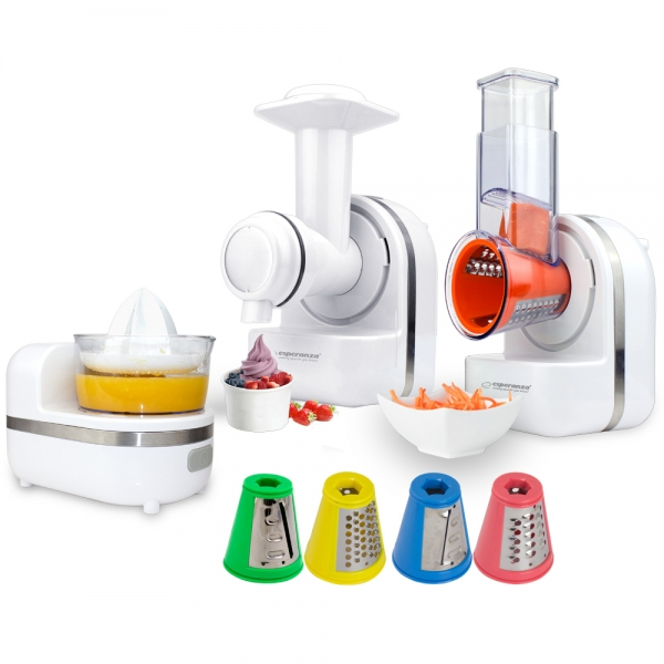 Esperanza Robot de bucatarie Panzanella 150W 3 in 1 razatoare/aparat pentru deserturi cu, EKM027