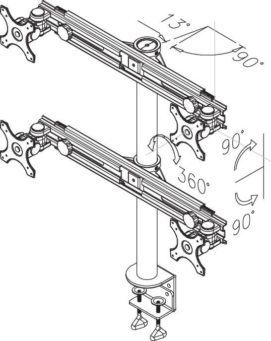 Neomounts Screen TV Desk Clamp FullM x4 19"-30", FPMA-D700D4 - imagine 2