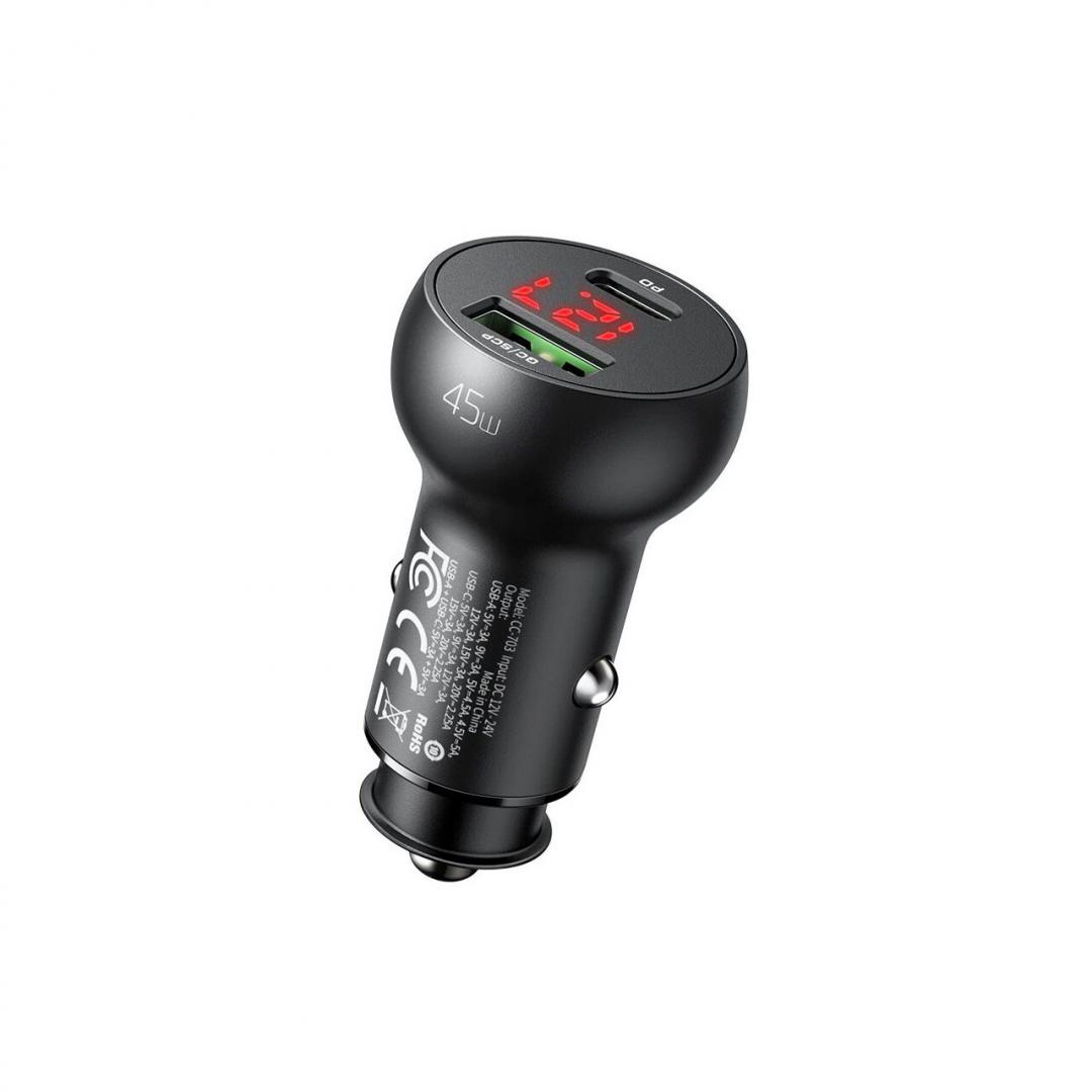 MCDODO Incarcator Mushrooms Series, 45W, 2 porturi, Negru, CC-7030