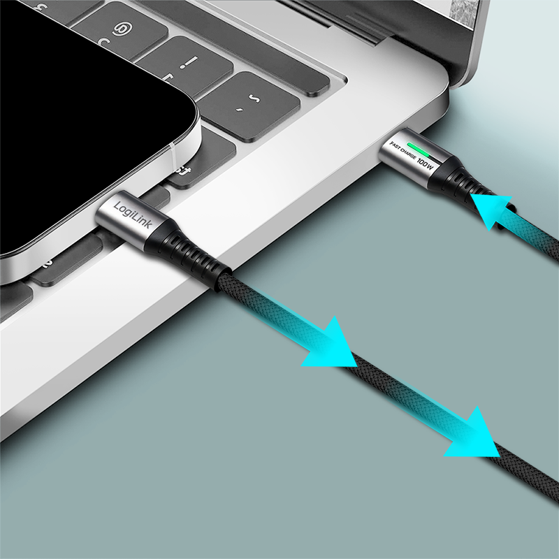Logilink CABLU alimentare si date, pt. smartphone, USB 3.2, USB Gen Type-C (T) la USB Type-C, CU0432 - imagine 3