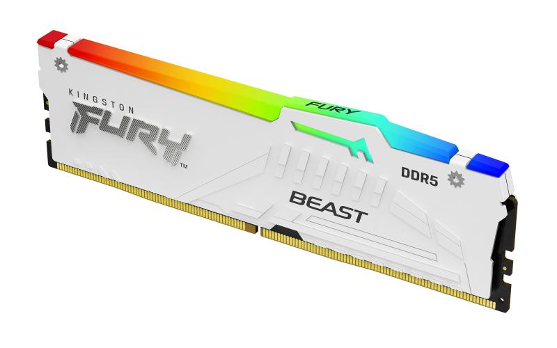 Kingston 16GB 6000MT/s DDR5 CL36 DIMM FURY Beast White RGB EXPO, KF560C36BWE2A-16