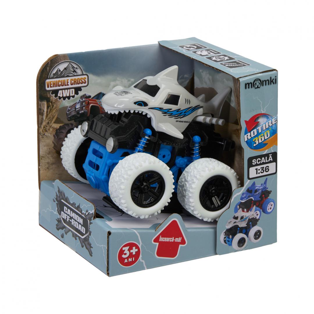 MomKi MASINA OFF-ROAD 4X4, 360 DE GRADE, 10.8CM, ALBA, MOMKI1819-20ALB - imagine 3