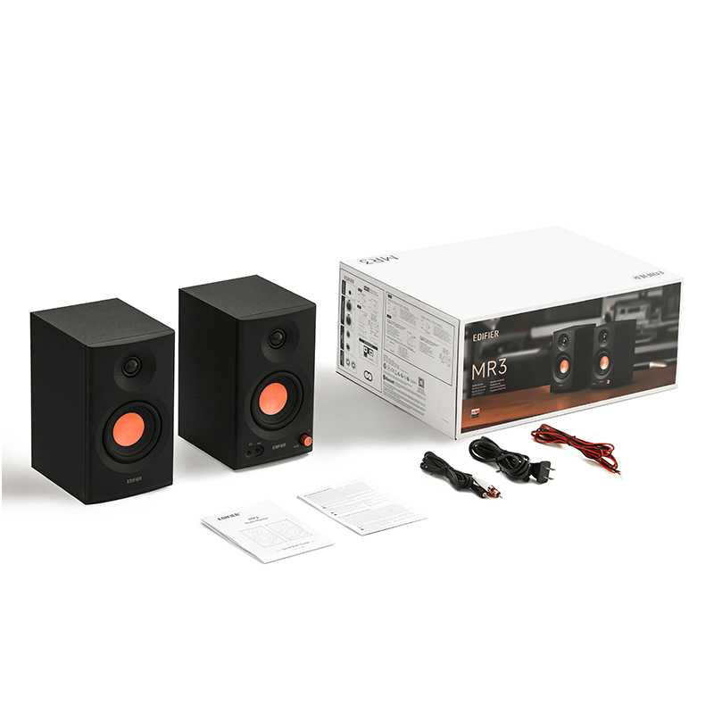 Edifier BOXE 2.0, RMS: 36W (2 x 18W), studio monitor, volum, bass, treble, intrare jack 6.35, MR3-BK - imagine 5