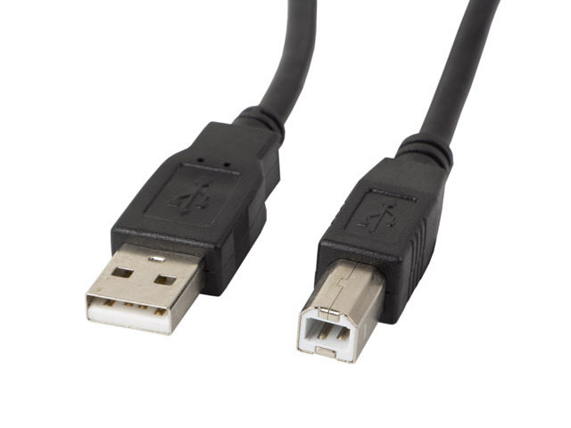 Lanberg Cablu USB-A(M) USB-B(M) 2.0 1 m negru, CA-USBA-11CC-0010-BK