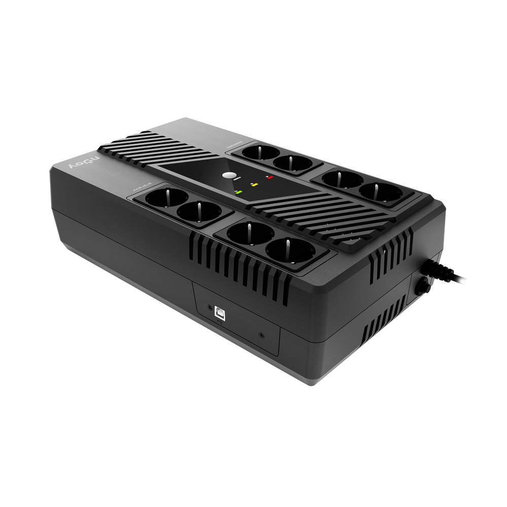 Njoy UPS Token 600, Line int., brick, AVR, Schuko x 8, LED, back-up 1 - 10 min., UPCSBLS660TTOAZ01B