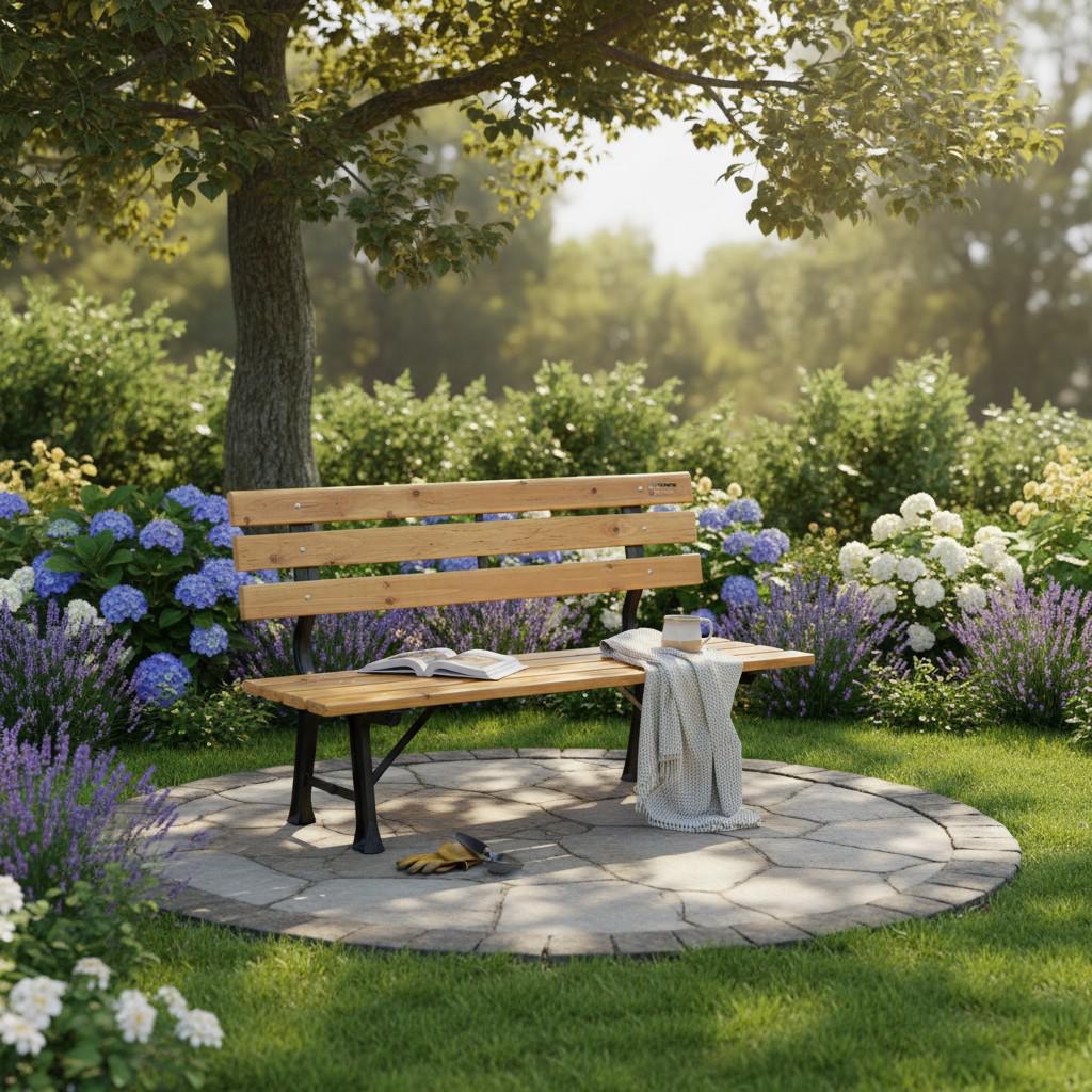 HEINNER BANCA LEMN/OTEL 120*57*70CM, HR-DBML002 - imagine 5