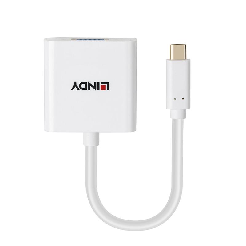 LINDY USB-C - VGA Converter, Maximum Input Resolution: 1920x1200@60Hz, Chipset: LT8711V, LY-43437