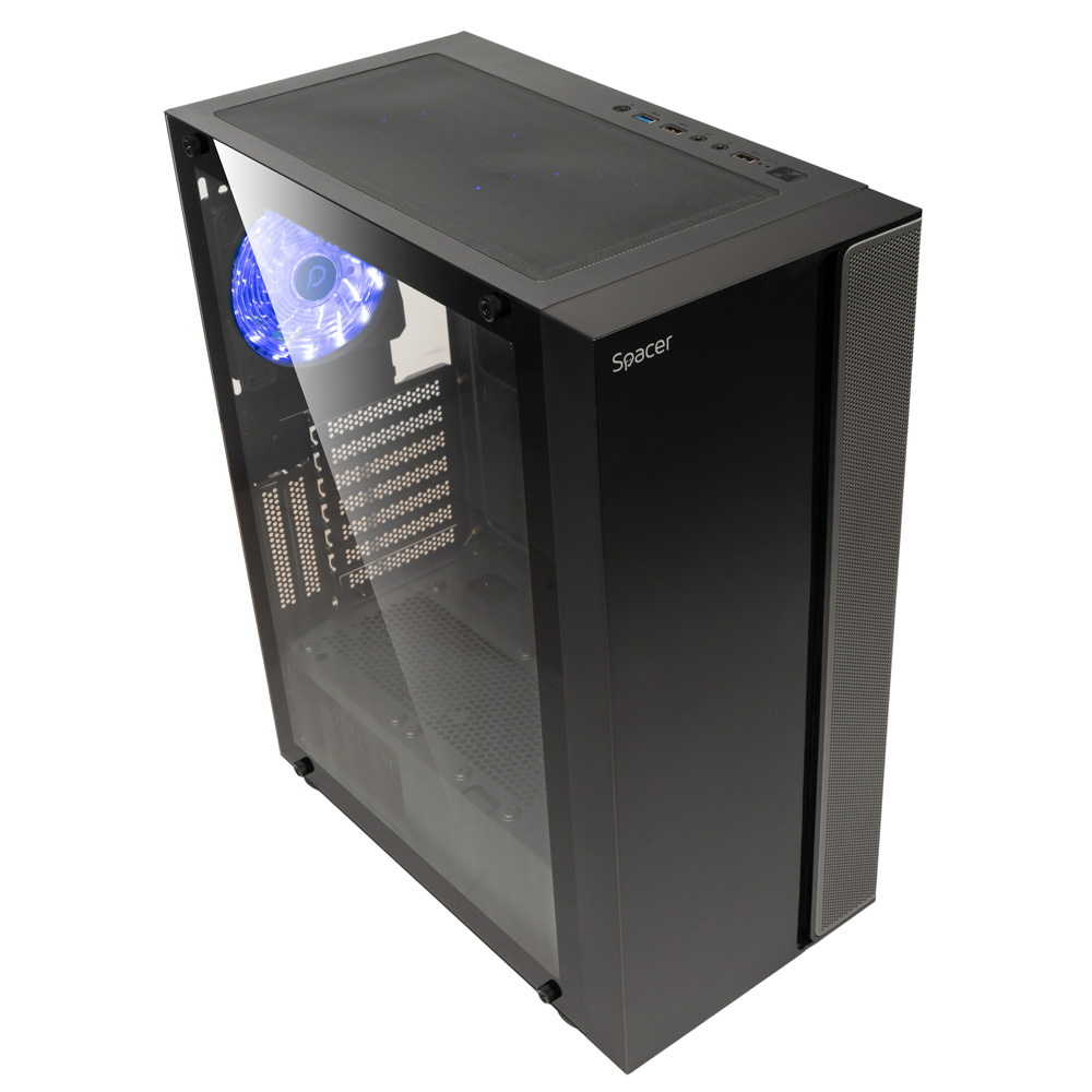 SPACER CARCASA - gaming, Middle Tower, ATX, ICE-HERO, fara sursa, sticla, SPCS-GC-ICE-HERO - imagine 2