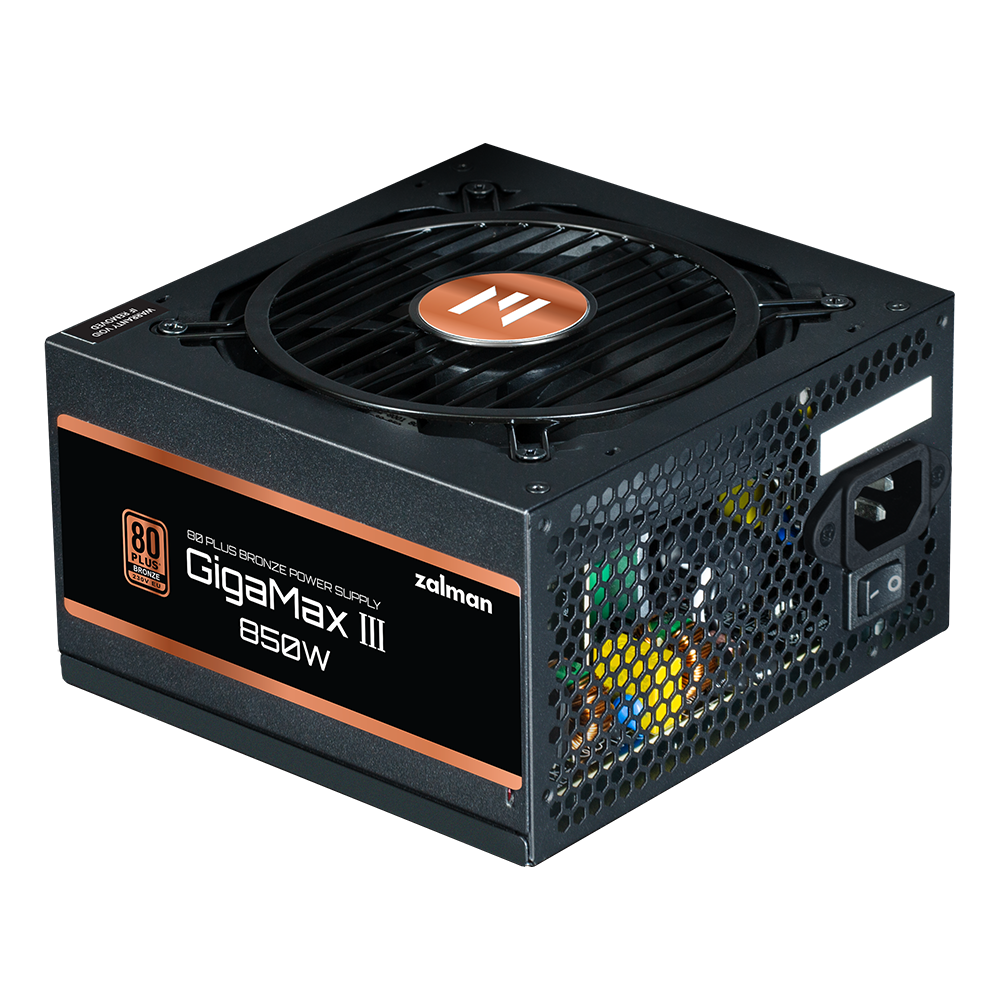 Zalman SURSA "GV3", 850W, certificare 80 Plus Bronze, non-modular, fan 120mm, negru, ZM850-GV3