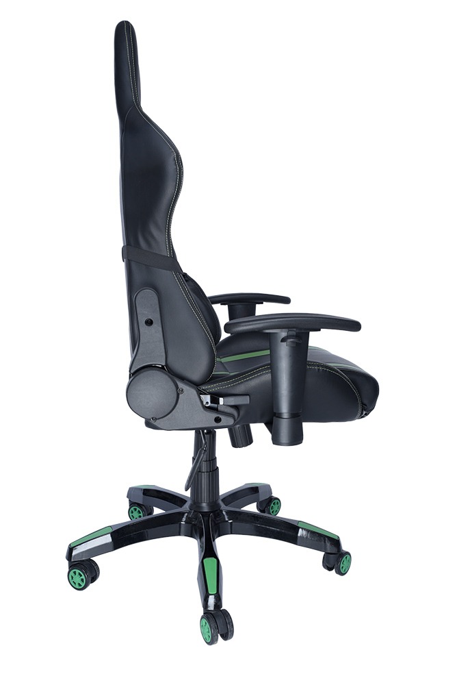 SPACER SCAUN GAMING imitatie piele, black & green, brate ajustabile, greutate max., SPCH-TRINITY-GRN - imagine 6