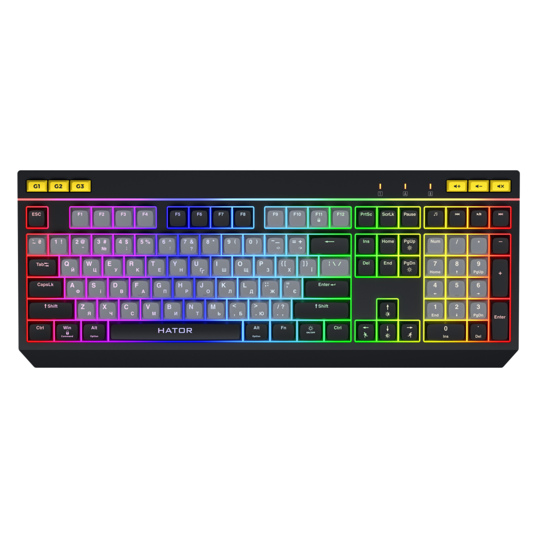 HATOR Tastatura Gaming Icefall, RGB, USB, negru, HTK401US