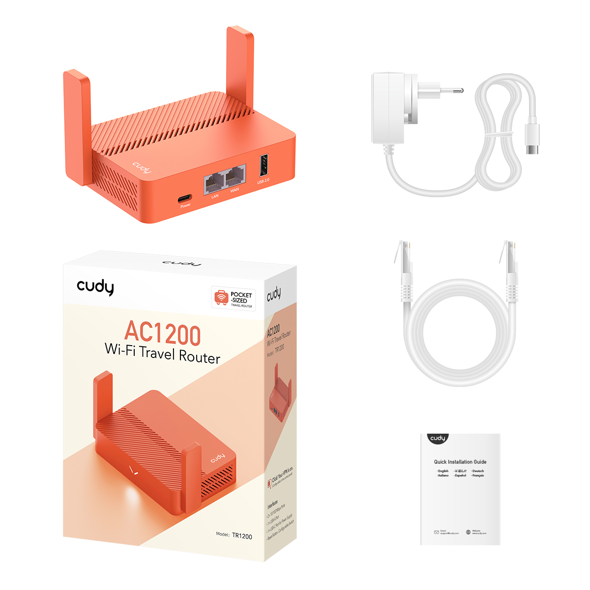Cudy AC1200 Wireless Mini VPN Router USB, TR1200 - imagine 3