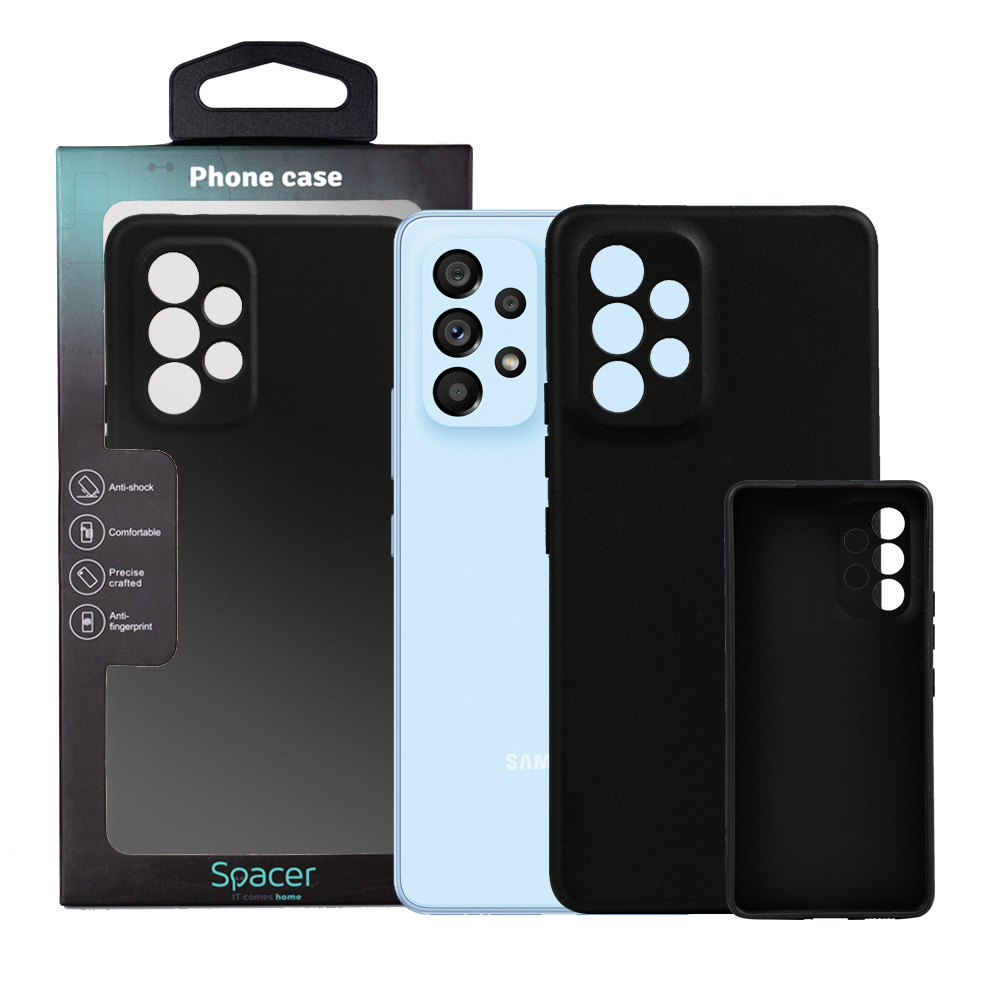 SPACER Husa Samsung Galaxy A53 5G, negru, grosime 1.5mm, material flexibil TPU, SPPC-SM-GX-A53-TPU