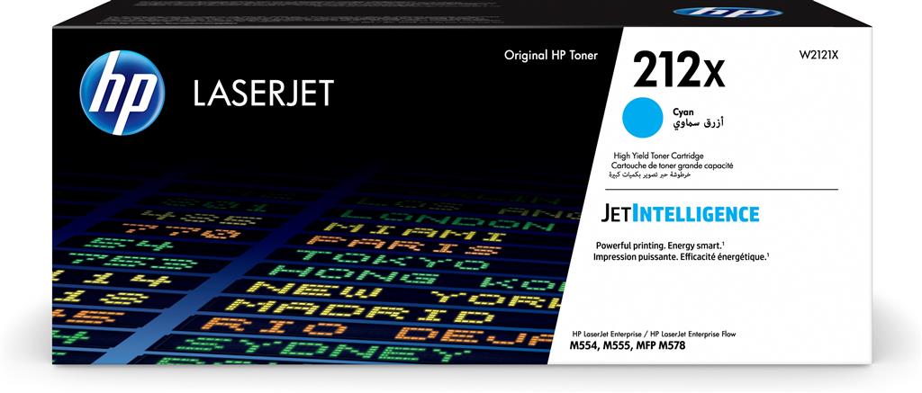 HP Toner Original Cyan, nr.212X pentru Laser Jet M555x|M554dn|M555dn|MFP M578c|M578z|M578f, W2121X