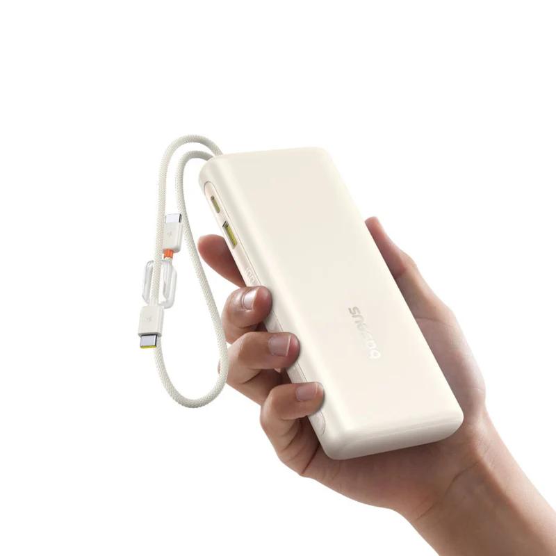 Baseus POWER BANK EnerFill FC41, display, cablu integrat retractabil 2 x USB Type-C, E0028N04