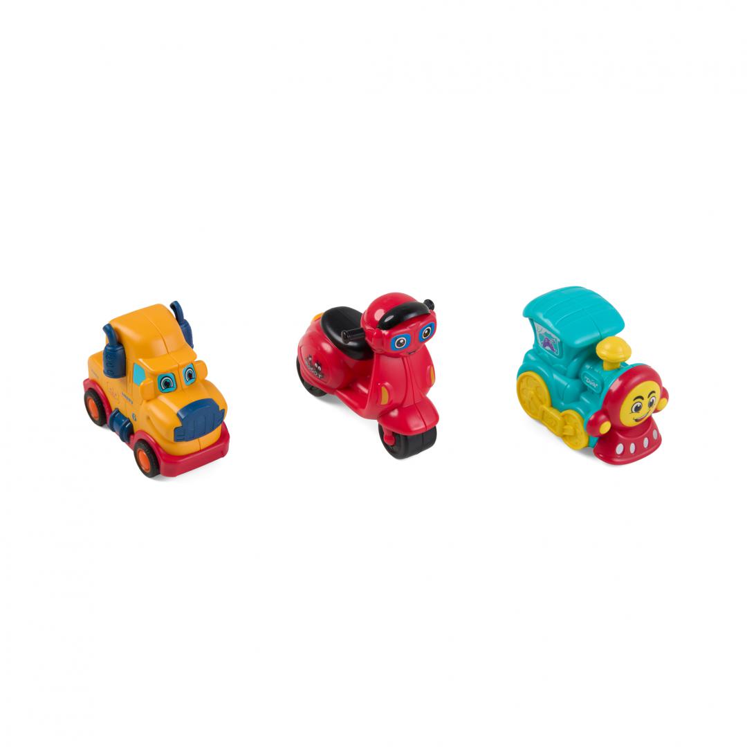 MomKi SET 3 VEHICULE ACTIONATE PRIN INERTIE, DIVERSE MODELE SI CULORI, MOMKI899-17A - imagine 4