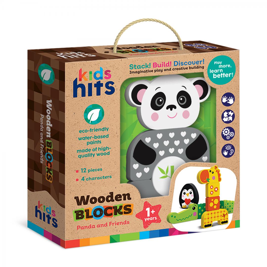 KIDS HITS PANDA ȘI PRIETENII SAI, JUCARIE LEMN, KH20/006 - imagine 3
