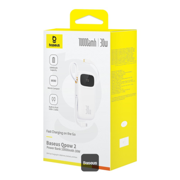 Baseus POWER BANK Qpow2 Digital Display, 10000mAh, 30W, 2 x USB Type-C output/input, P10055008213-00 - imagine 5