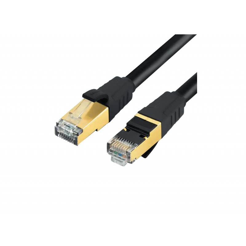 EMTEX Patchcord SFTP RJ45-RJ45 Cat.7, LSZH, 1m, negru -, SFTP-7-1-BK-LSZH-EMT