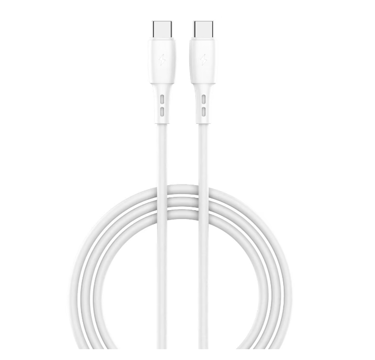 LEMONTTI Cablu Wind Fast Charge Type-C la Type-C, PD, 65W, lungime 1.2m, Alb, LEMCFCTCPD60A