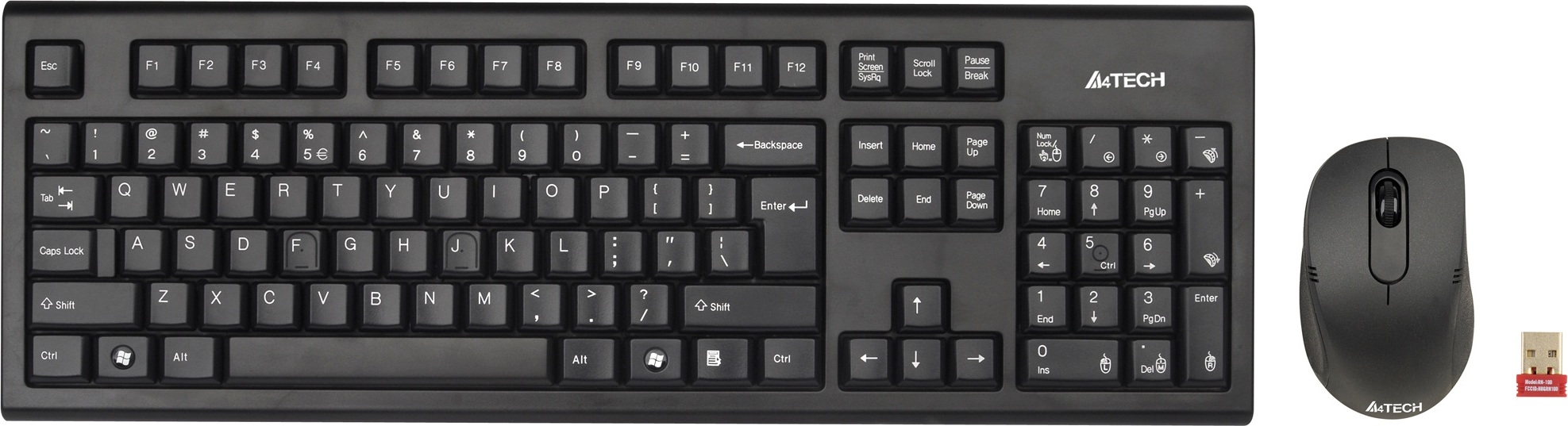 A4Tech Kit TASTATURA si Mouse, GR-85+G3-630N, wireless, 104 taste format standard, mouse, 7100N