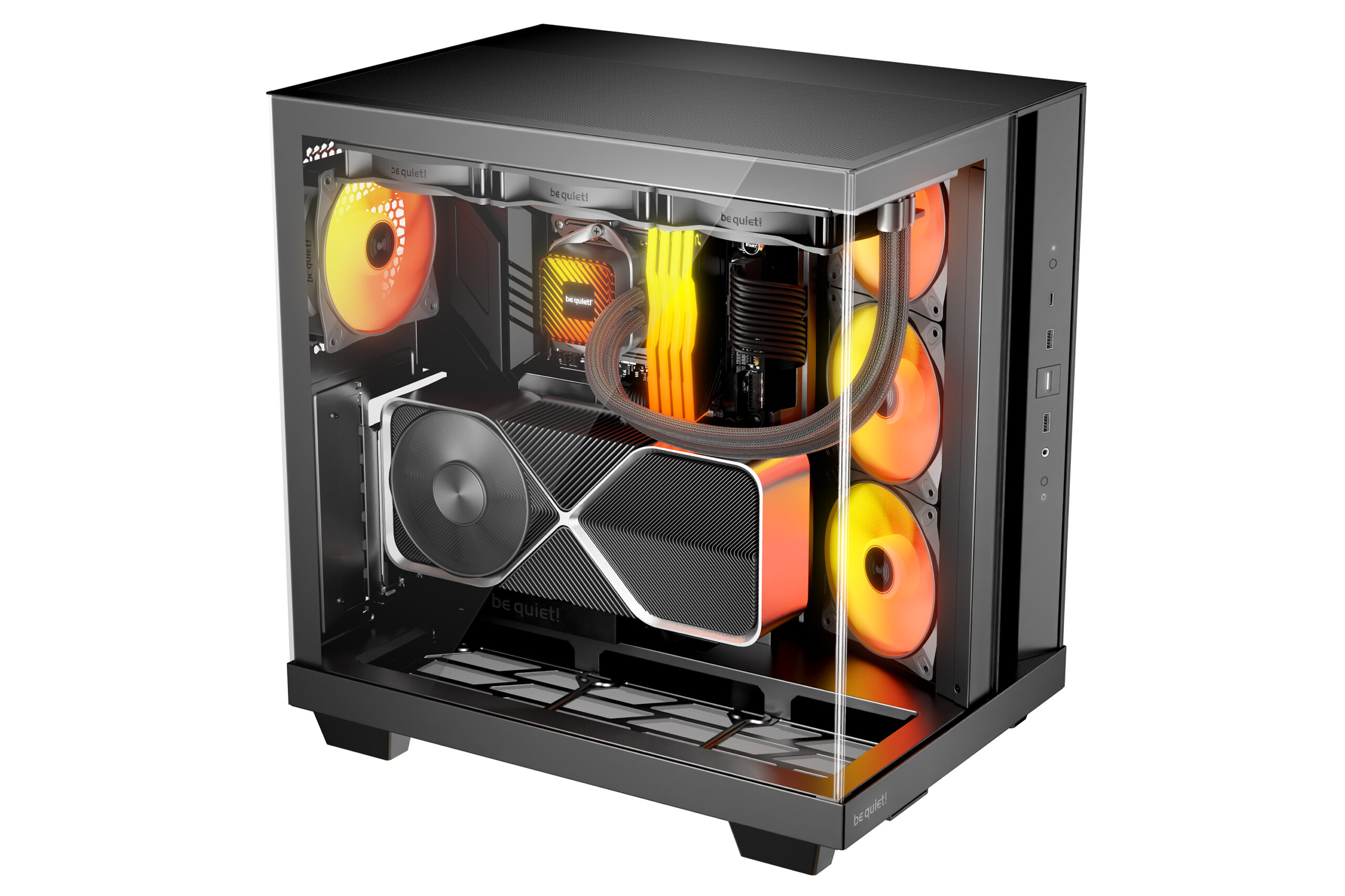 Be Quiet CARCASA Light Base 500 LX Black, middle tower, gaming, fara sursa, suporta 10xfan, BGW85
