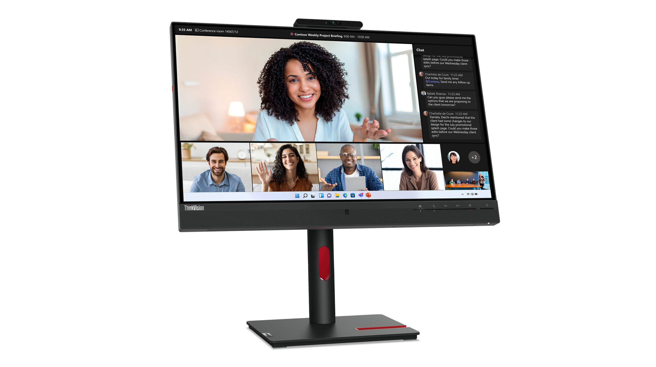 Lenovo T24mv-30 23.8" FHD VoIP USB-C Monitor, 63D7UAR3EU - imagine 4