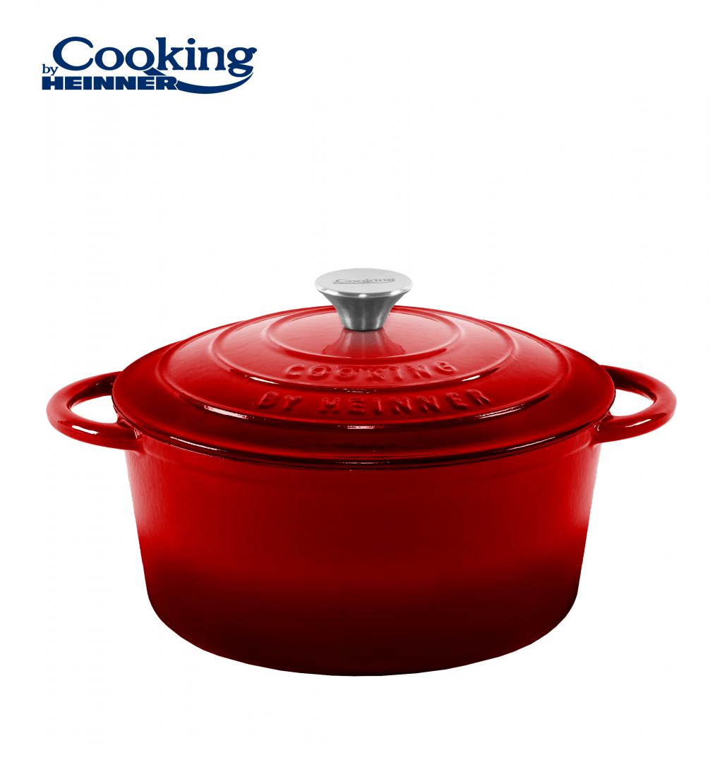 HEINNER SEMIOALA FONTA EMAILATA + CAPAC 26 x 12 CM, 4.8 L, RED LINE, HR-KN-SM48 - imagine 5