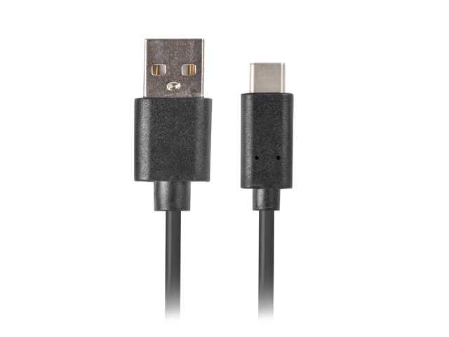 Lanberg Cablu USB-C(M) USB-A(M) 2.0 0,5 m ng, CA-USBO-10CU-0005-BK - imagine 2