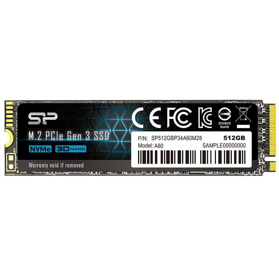 SILICON POWER SSD SP A60 512GB PCIe Gen 3x4 M.2 2280, SP512GBP34A60M28