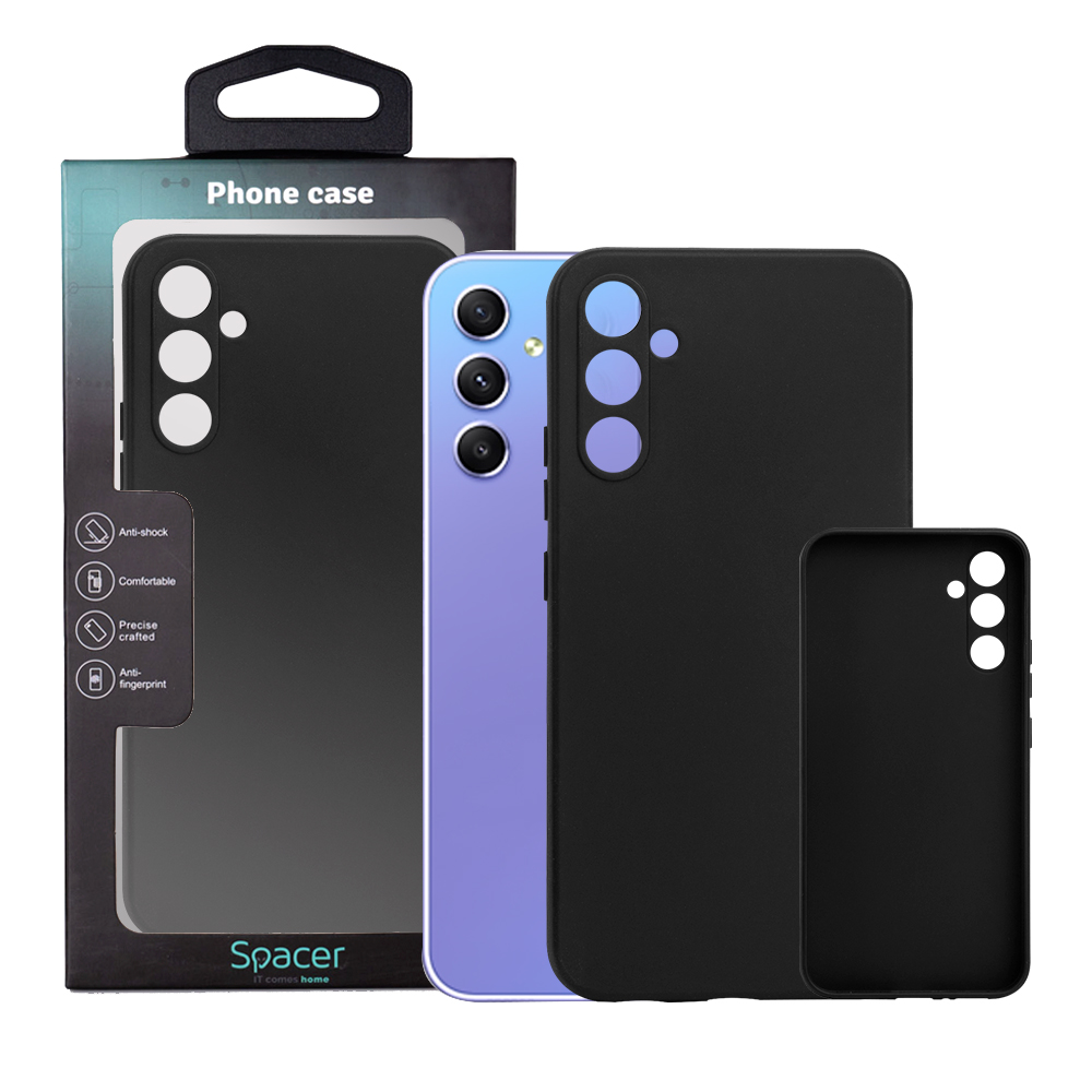 SPACER Husa Samsung Galaxy A34 5G, negru, grosime 1.5mm, material flexibil TPU, SPPC-SM-GX-A34-TPU