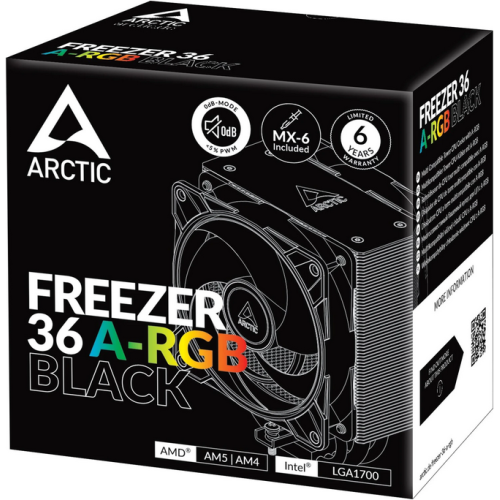 Arctic COOLER Freezer 36 A-RGB (Black) SI - bulk, racire aer, HDT heatpipe, skt. Intel, AOCPU00013A - imagine 4